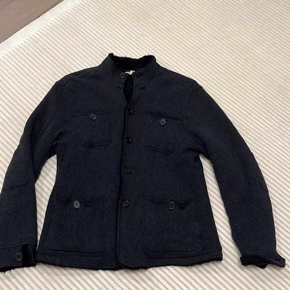 John Varvatos USA Thermal Fleece Cardigan Jacket